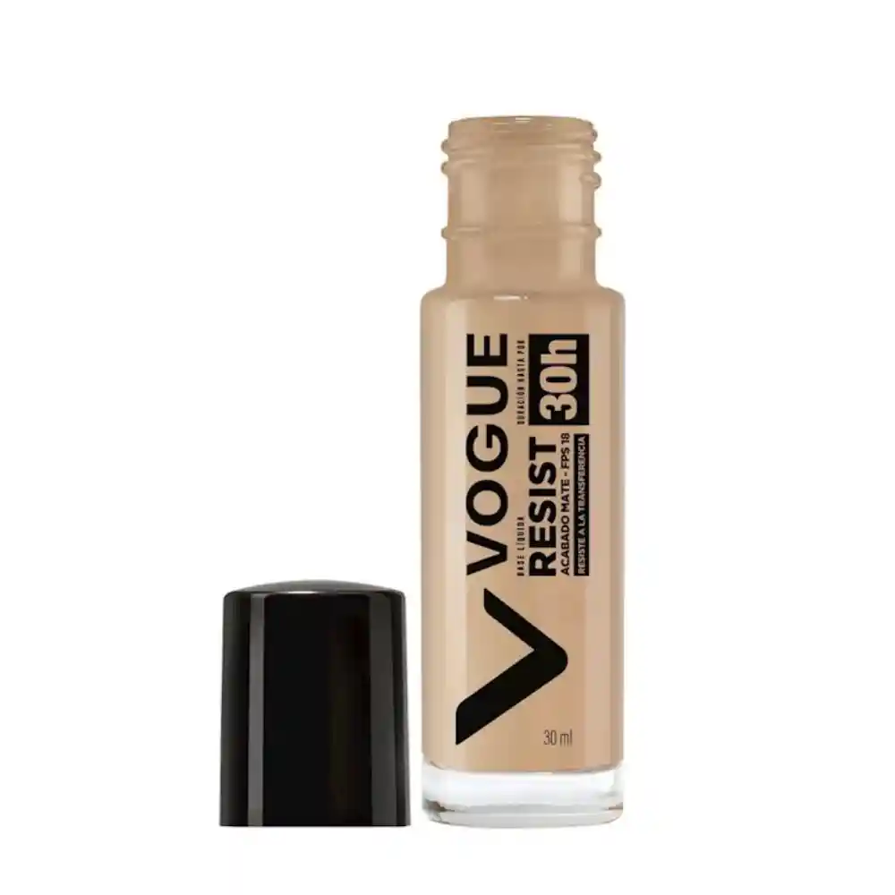 	 Base Líquida Vogue Resist 30 Horas Porcelana 30ml