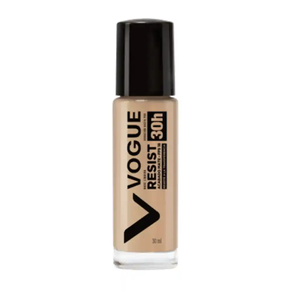 	 Base Líquida Vogue Resist 30 Horas Porcelana 30ml