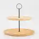 Pedestal Torta Home Deco Factory 2 Niveles 25x23x25cm Natural Madera