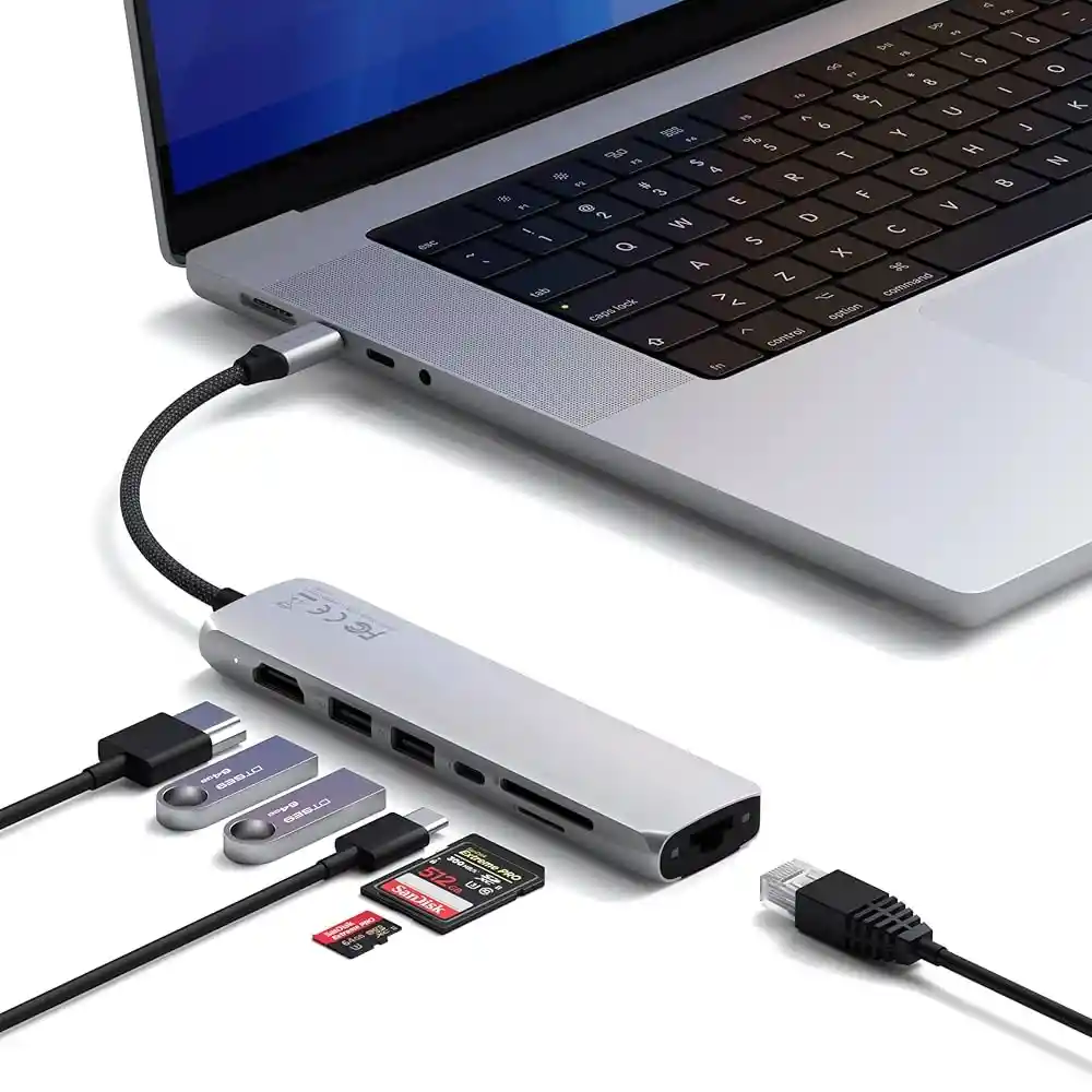 Adaptador Multi-puerto 8 En 1 Multifuncional