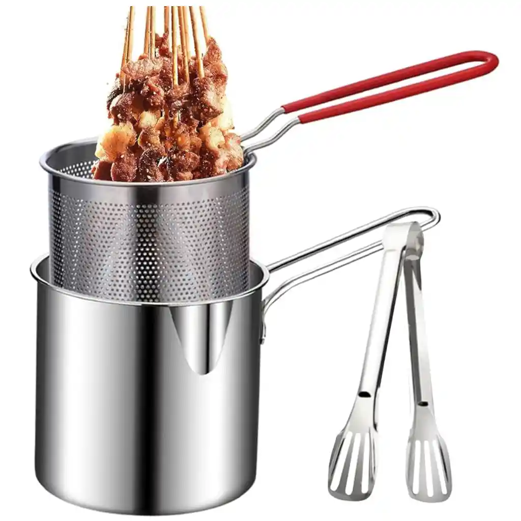 Olla Freidora De Acero Inoxidable + Cesta