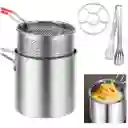 Olla Freidora De Acero Inoxidable + Cesta