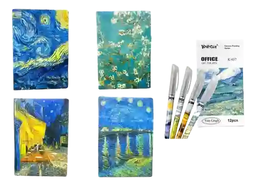 Agenda Diario Libreta Cuaderno Van Gogh 80h + Boligrafo
