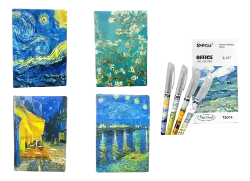 Agenda Diario Libreta Cuaderno Van Gogh 80h + Boligrafo
