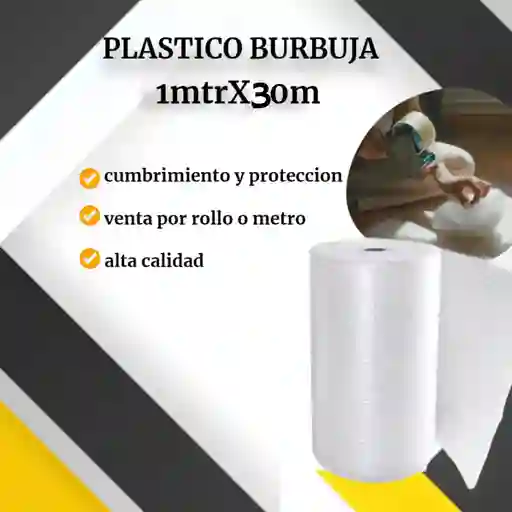 Plástico Burbuja-papel Burbuja De 1 Mtro De Alto X 30 Mtrs De Largo Empaque Para Mudanza Y Embalaje