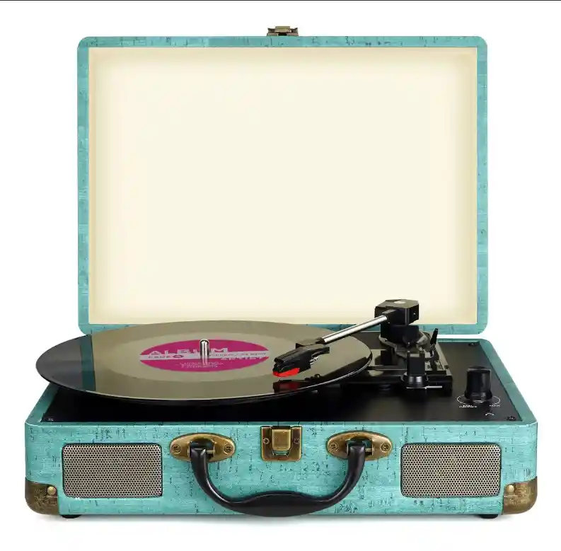 Toca Discos De Vinilo Con Bluetooth De 3 Velocidades