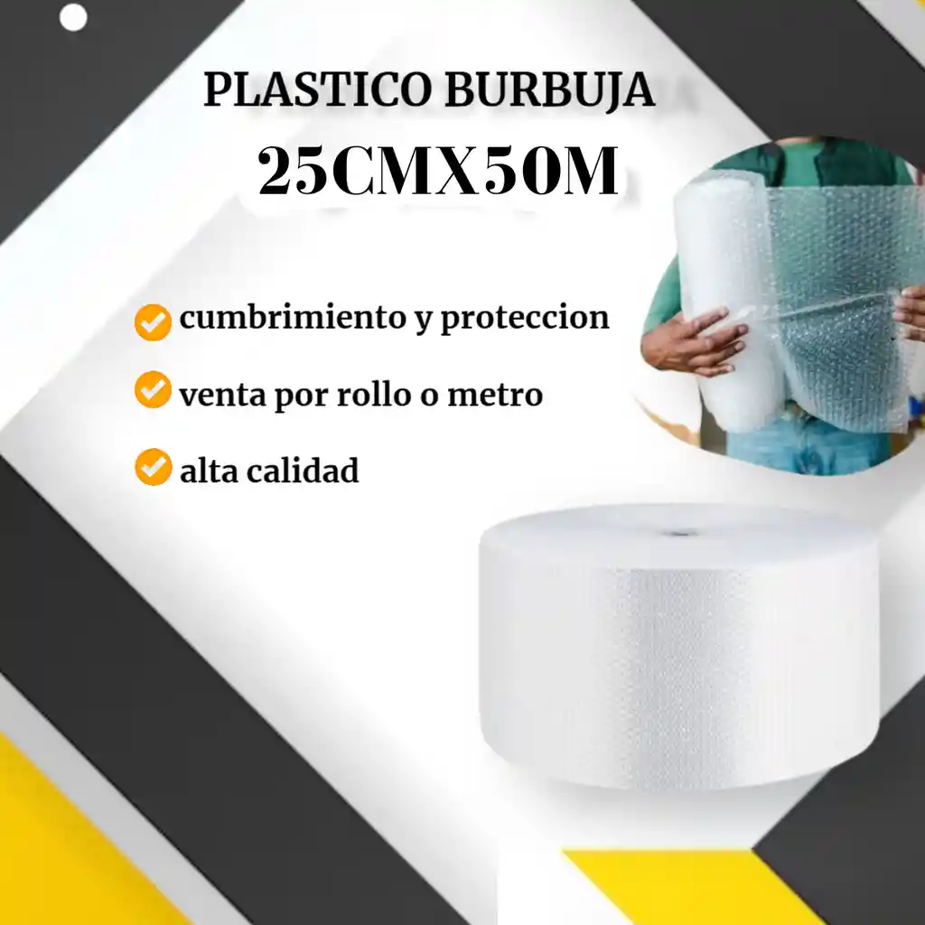 Plástico Burbuja-papel Burbuja De 25cm De Alto X50m De Largo Empaque Para Mudanza Y Embalaje