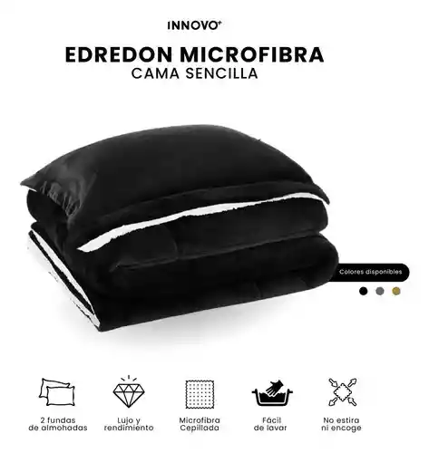 Edredón Cama Sencilla Reversible Ovejero Suave Negro Doble Fas