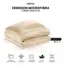 Cubre Cama Cubrelecho Sencilla Reversible Ovejero Suave Beige Doble Faz