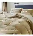 Cubrelecho Ovejero Cama Queen Suave Reversible 2 Fundas Premium Innovo Beige