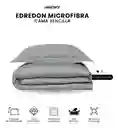Edredón Microfibra Para Cama Sencilla 2 Fundas Tela Suave Innovo Gris Claro