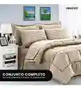 Edredón Microfibra Para Cama Queen Tela Suave Innovo Beige