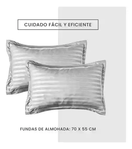 Edredón Microfibra Para Cama Queen Tela Suave Innovo Gris Claro