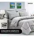 Edredón Microfibra Para Cama Queen Tela Suave Innovo Gris Claro