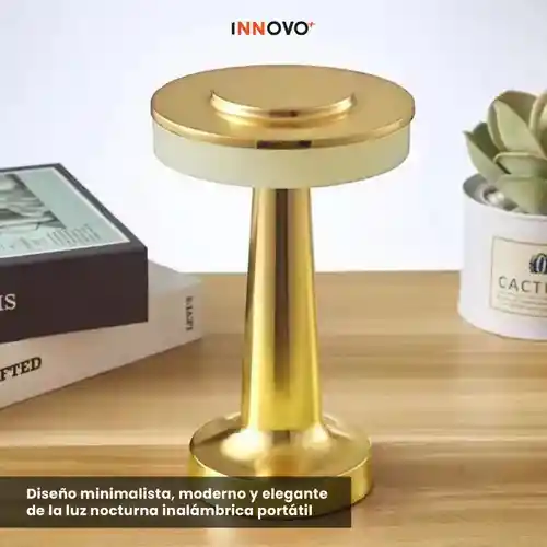 Lámpara De Mesa Led Recargable Táctil Usb Diseño Elegante Aluminio Luz Decorativa Dorado