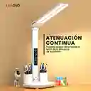 Lámpara Led Escritorio Recargable Reloj Calendario Organizador Luz Regulable 3 Tonos Digital