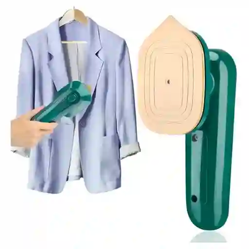 Plancha Para Ropa Mini Viajera Portátil Con Agua Y En Seco Color Verde