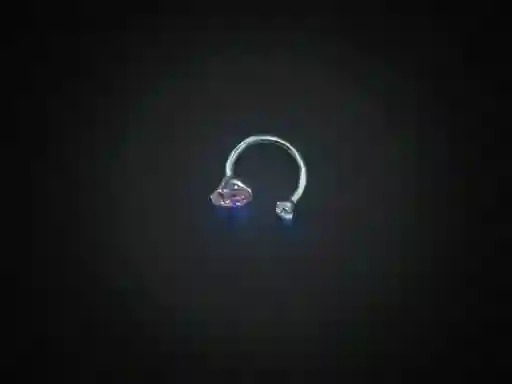 Aro Con Piedra Rosada Y Piedra Blanca