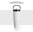 Termo Acero Inoxidable 900ml Flip Straw Antiderrames Blanco