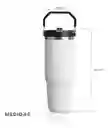 Termo Acero Inoxidable 900ml Flip Straw Antiderrames Blanco