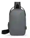 Bolso Antirrobo Impermeable Con Puerto Usb Candado Seguridad Gris