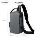 Bolso Antirrobo Impermeable Con Puerto Usb Candado Seguridad Gris