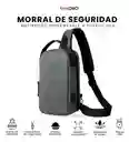 Bolso Antirrobo Impermeable Con Puerto Usb Candado Seguridad Gris