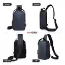 Bolso Antirrobo Impermeable Con Puerto Usb Candado Seguridad Azul