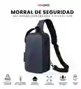 Bolso Antirrobo Impermeable Con Puerto Usb Candado Seguridad Azul