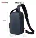 Bolso Antirrobo Impermeable Con Puerto Usb Candado Seguridad Azul