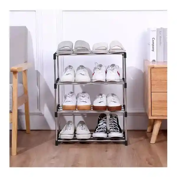Organizador De Zapatos 4 Niveles En Tela Resistente Negro