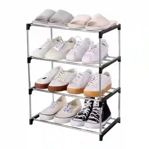 Organizador De Zapatos 4 Niveles En Tela Resistente Negro