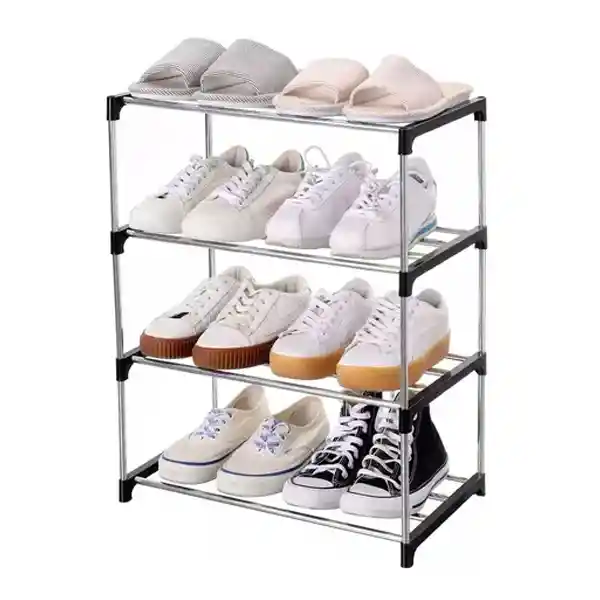 Organizador De Zapatos 4 Niveles En Tela Resistente Negro