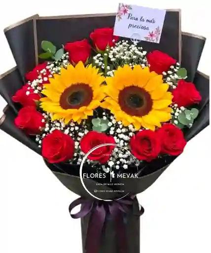 Flores Rosas Rojas Y Girasoles Amor Para Ti.