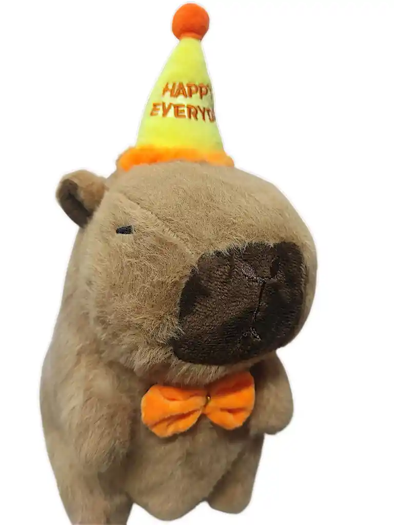 Peluche Capibara Capybara Juguetes 23cm Marron Claro X1 Gorrito Happy Everyday