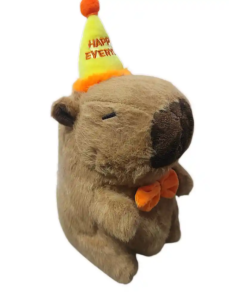 Peluche Capibara Capybara Juguetes 23cm Marron Claro X1 Gorrito Happy Everyday
