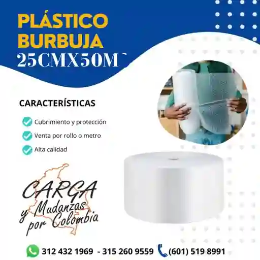 Plástico Burbuja-papel Burbuja Ded 25cm De Alto X 50 Mtrs De Largo Empaque Para Mudanza Y Embalaje