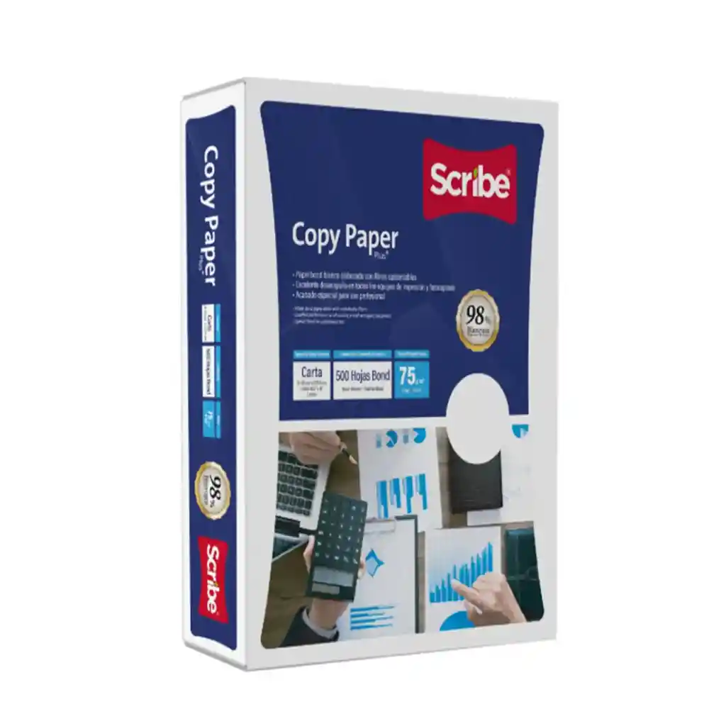 Resma Carta Papel Blanco 500 Hojas Scribe
