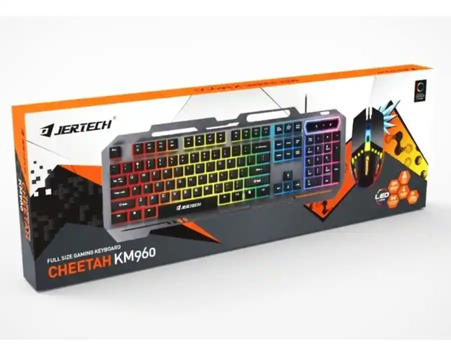 Combo Teclado Y Mouse Gamer Jertech Km960 Con Iluminación Led