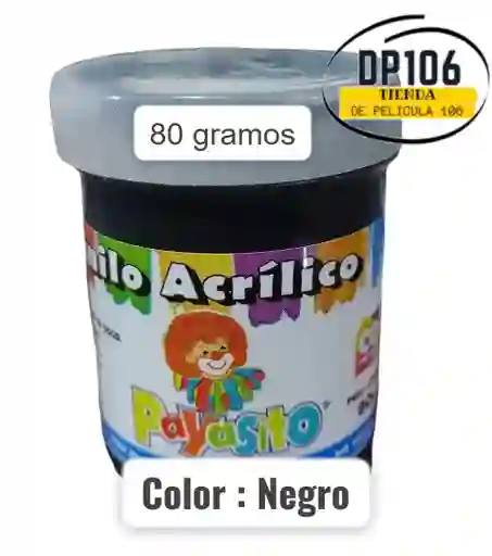 Vinilo Acrilico / Tempera Negro 80 Gramos X 1 Und