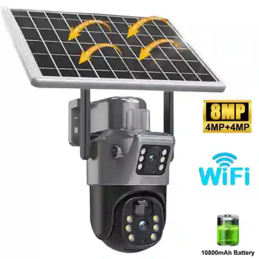 Cámara Solar Wifi Doble Tp-15 Exterior