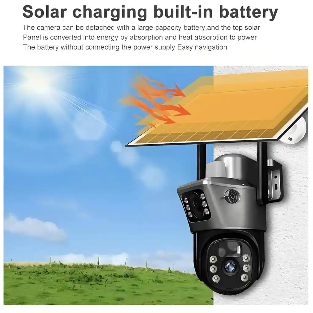 Cámara Solar Wifi Doble Tp-15 Exterior