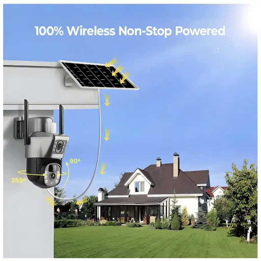 Cámara Solar Wifi Doble Tp-15 Exterior