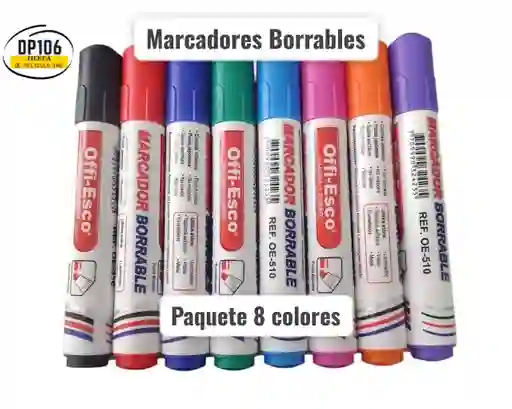 Marcadores Borrables X 8 Und
