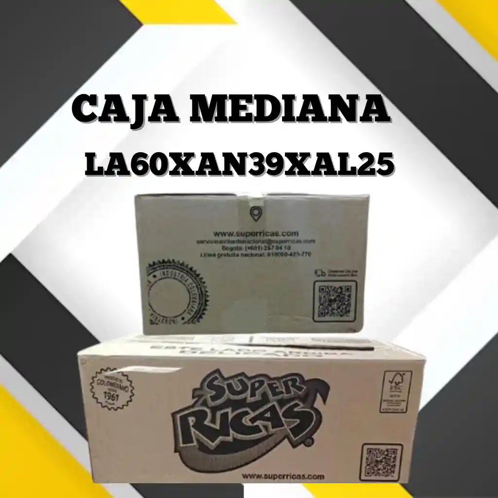 Caja De Carton Medina Super Rica Negra Largo 60 X Ancho 39 X Alto 25- Caja Para Mudanza Empaque Y Embalaje