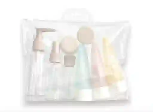 Kit Envases Para Viaje 8 Frascos Estuche