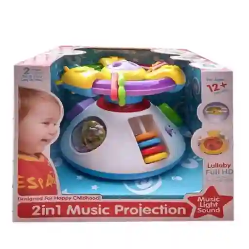 Volante Proyector Luces Sonido Jugute Interactivo Para Bebe