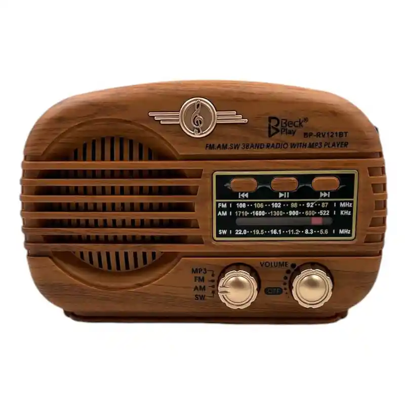 Radio Vintage Beckplay Bp-rv121bt Bluetooth 3 Bandas Fm/am/sw Con Mp3