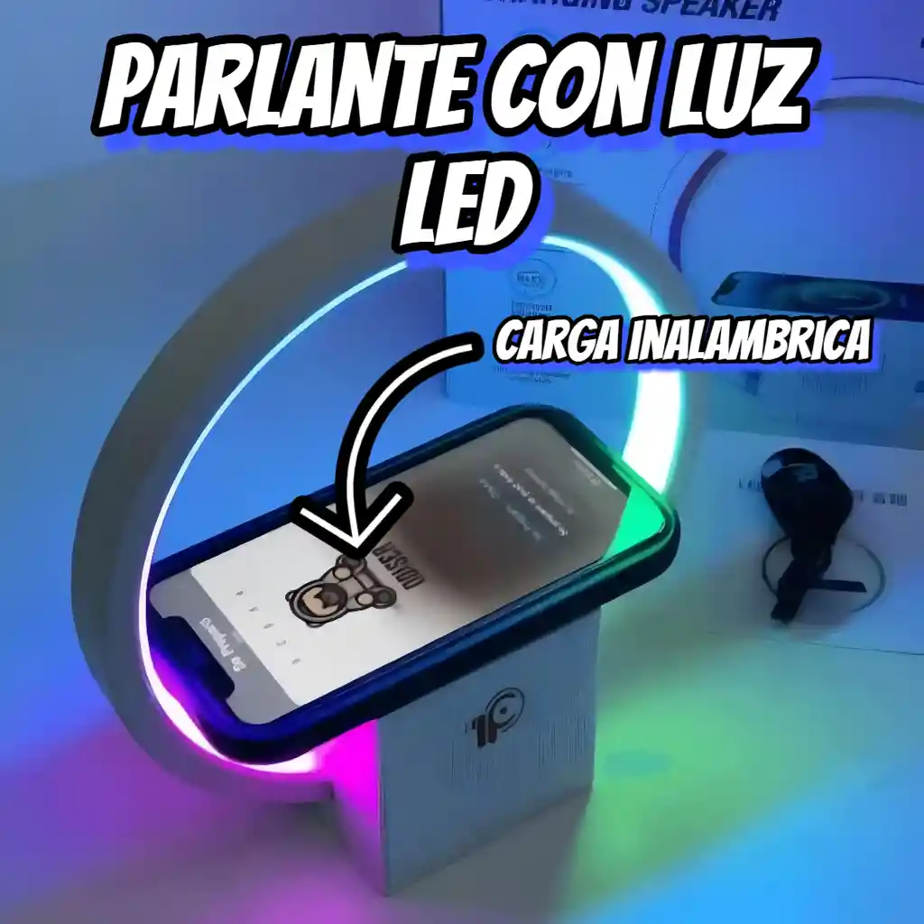 Parlante Con Carga Magnetica Para Celular/ Bafle Recargable Con Lampara Led