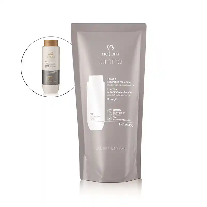 Repuesto Shampoo Fuerza Y Reparación Cabello Frágil Y Quebradizo Lumina